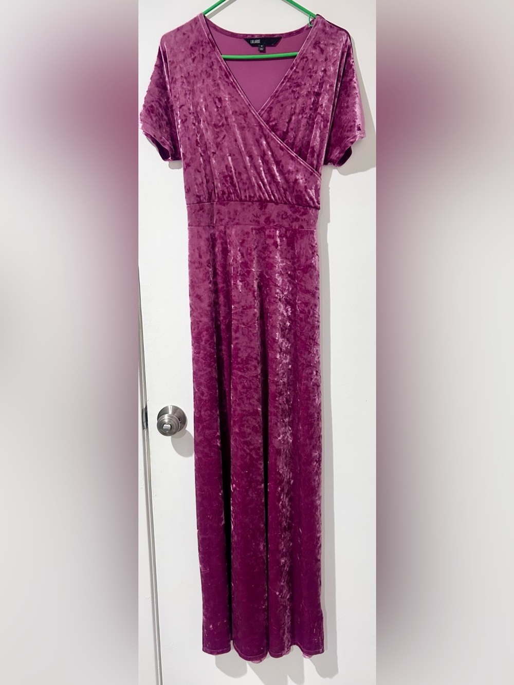 NWOT Velvet Maxi Noelle Dress in Pink Plum - Short Sleeves